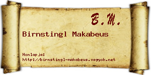 Birnstingl Makabeus névjegykártya